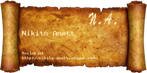 Nikits Anett névjegykártya