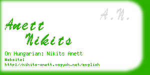 anett nikits business card